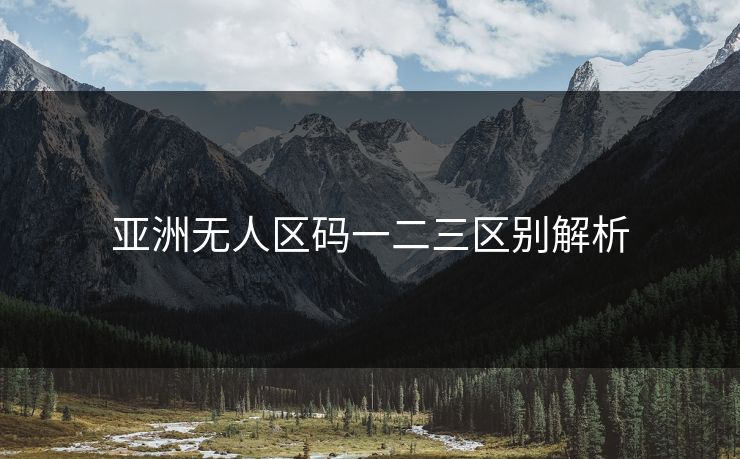 亚洲无人区码一二三区别解析