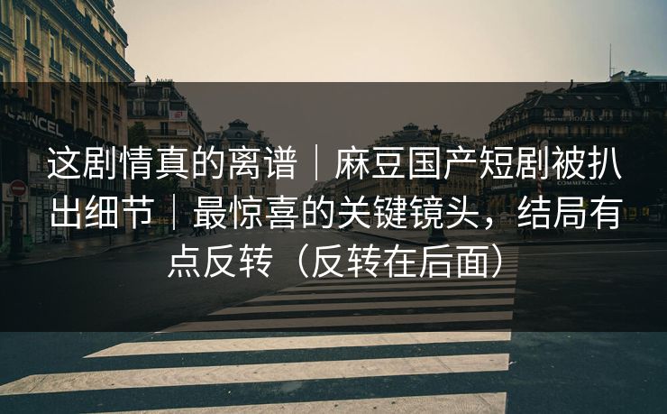 这剧情真的离谱|麻豆国产短剧被扒出细节|最惊喜的关键镜头,结局有点反转(反转在后面) 这剧情真的离谱|麻豆国产短剧被扒出细节|最惊喜的关键镜头,结局有点反转(反转在后面)